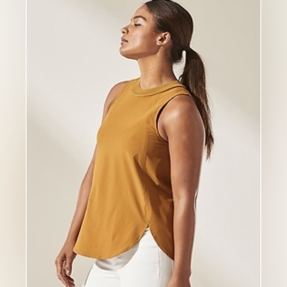 Athleta Golden Orange Loose Fit Athletic Tank Top size XS